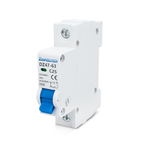 Innfeeltech 1 Stück 25 Ampere 230V Leitungsschutzschalter MCB einpolig Typ B für DIN-Schienenmontage von Innfeeltech