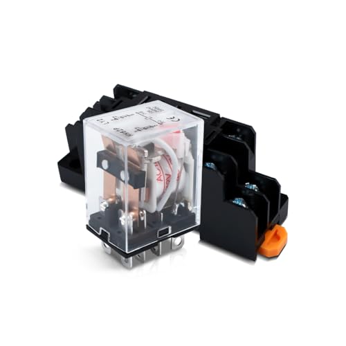 Innfeeltech 1 Stück AC 12V elektromagnetisches Leistungsrelais mit, 8 Pin 5A Spulenrelais mit Sockel HH62P von Innfeeltech