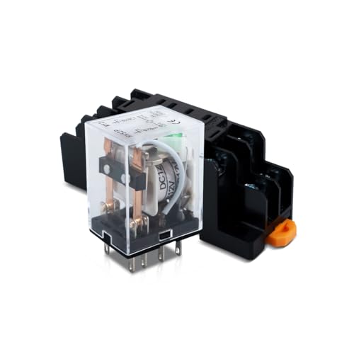 Innfeeltech 1 Stück DC 12V elektromagnetisches Leistungsrelais mit, 8 Pin 10A Spulenrelais mit Sockel HH52P von Innfeeltech