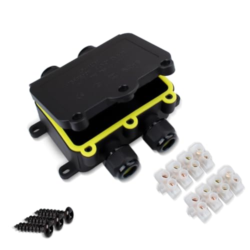 Innfeeltech 1 Stück Elektrische Abzweigdose Wasserdicht, Outdoor Wasserdicht Kabelanschlussdose LF-2068-4H, 4 Wege für Drahtdurchmesser 3.5 bis 10mm von Innfeeltech