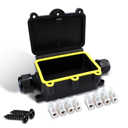 Innfeeltech 1 Stück Elektrische Verteilerdose Wasserdicht, Outdoor Wasserdicht Kabelanschlussdose LF-2068-2T, 2 Wege für Drahtdurchmesser 5 bis 12mm von Innfeeltech
