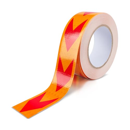 Innfeeltech 1 Stück Reflektierendes Pfeilwarnband, 50mm*25m, Nachtreflexionspfeil Markiertes Klebeband, Gelb und Rot Innfeeltech 1 Stück Reflektierendes Pfeilwarnband, 50mm*25m, Nachtreflexionspfeil Markiertes Klebeband, Gelb und Rot von Innfeeltech
