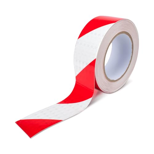 Innfeeltech 1 Stück reflektierendes Twill-Warnband, 50mm*25m, nachts reflektierendes Twill-Klebeband mit Markierung, weiß und rot Innfeeltech 1 Stück reflektierendes Twill-Warnband, 50mm*25m, nachts reflektierendes Twill-Klebeband mit Markierung, weiß und rot von Innfeeltech