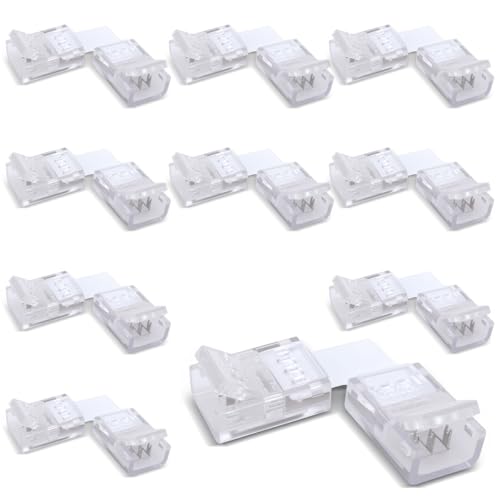 Innfeeltech 10 Stück Streifen Steckverbinder Draht Schnellverbinder für 8MM 3 Pin LED Licht, Doppelseitige Streifen, L-Typ von Innfeeltech