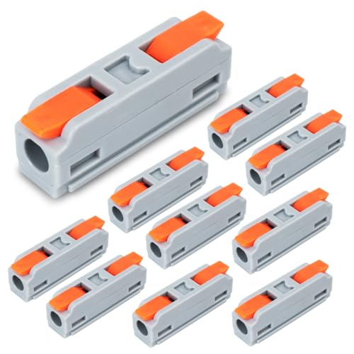 Innfeeltech 10 Stück Verbindungsklemme, 1 In 1 Out Verbindungsklemme, mit Hebel, Kabelverbinder mit 0,2-4 mm² Leiter Klemme für DIY-Projekte von Innfeeltech