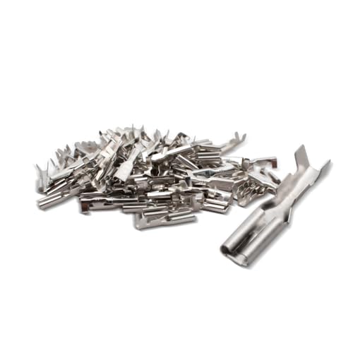 Innfeeltech 100 Stück nicht isolierte, verzinnte Spaten-Crimp-Klemmen, Steckerbreite 2.8mm für Kabel 0.5mm² bis 1mm², weiblich von Innfeeltech