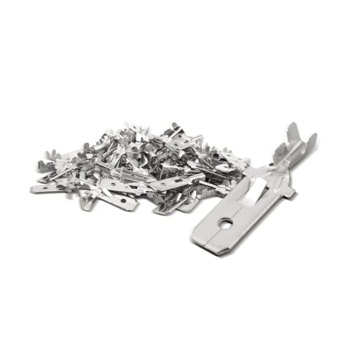 Innfeeltech 100 Stück nicht isolierte, verzinnte Spaten-Crimp-Klemmen, Steckerbreite 7.8mm für Kabel 1.5mm² bis 2.5mm², männlich von Innfeeltech