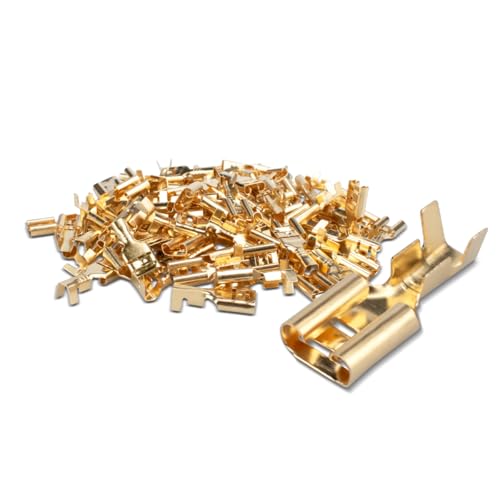 Innfeeltech 100 Stück nicht isolierte Messing Spade Crimp Terminals, Stecker Breite 2.8mm für Kabel 0.5mm² bis 1mm² Innfeeltech 100 Stück nicht isolierte Messing Spade Crimp Terminals, Stecker Breite 2.8mm für Kabel 0.5mm² bis 1mm² von Innfeeltech