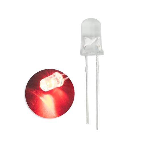 Innfeeltech 100pcs 5mm weiße Birne Rotlicht LED Diode beleuchtet DC 1.9V~2.1V 20mA 5mm Elektronik emittierende Komponenten-Leuchtdioden LEDs von Innfeeltech