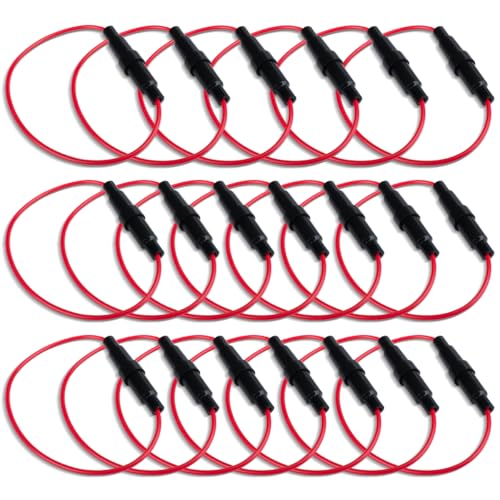 Innfeeltech 20 Stück AGC-Sicherungshalter, Inline-Schraubtyp, Sicherungssockel für 6x30mm-Sicherung von Innfeeltech