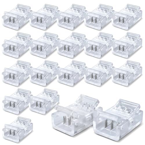 Innfeeltech 20 Stück Streifenverbinder für 8MM 3 Pin LED Licht, Doppelseitiger Streifenschnellverbinder von Innfeeltech