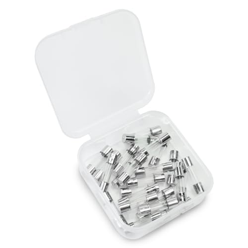Innfeeltech 25pcs Slow Blow Glassicherungen 5 * 20mm 250V 6.3A Slow Tube Sicherung Assortiment Kit Innfeeltech 25pcs Slow Blow Glassicherungen 5 * 20mm 250V 6.3A Slow Tube Sicherung Assortiment Kit von Innfeeltech