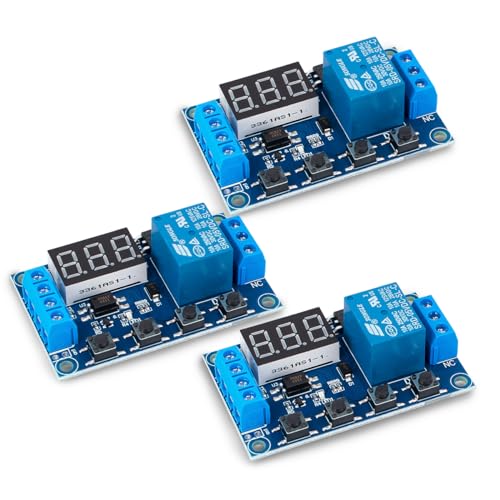 Innfeeltech 3pcs DC 6-30V Verzögerungsrelais Zeit programmierbare Relais mit LCD-Anzeige, 5V Micro USB, Smart Home Controller von Innfeeltech