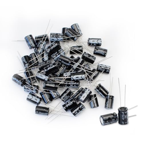 Innfeeltech 50 Pcs Elektrolytkondensator 470uF 16V Aluminium Radial Elektrolytkondensatoren von Innfeeltech