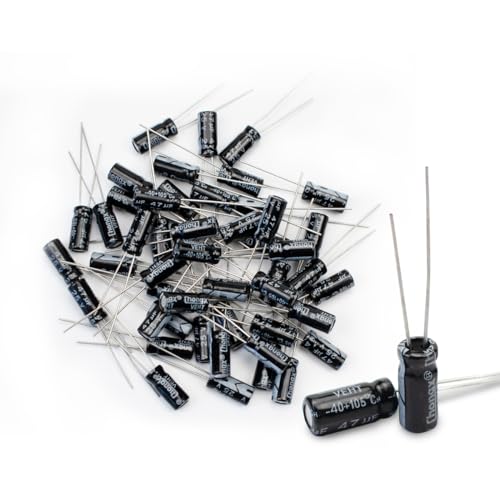 Innfeeltech 50 Pcs Elektrolytkondensator 47uF 25V Aluminium Radial Elektrolytkondensatoren von Innfeeltech