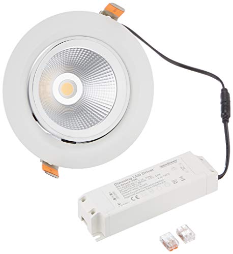 LED-Downlight Multispot 35W,ws neutralweiß 940, 3100lm,45° Treiber im Lieferumfang von Rutec