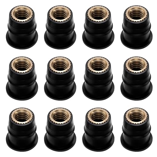 12Pcs Gummimutter M6 Motorrad Windschutzscheiben Bolzen M6 Gummimuttern Gummi Well Mutter Motorrad Screw Kit Windschutzscheiben Wellenmutter Fit für Motorräder von InnoHHustle