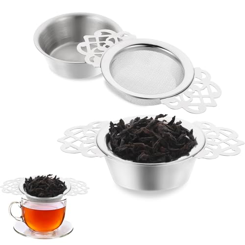 2 Stück Edelstahl-Sieb für Kräuter mit Schüssel, Teesieb für Losen Tee Tasse, Doppelgriff-Sieb für die Filtration von losem Tee, Kaffee, Sojamilch Wiederverwendbar Teesieb für Tasse, Tee-Ei 2 Stück Edelstahl-Sieb für Kräuter mit Schüssel, Teesieb für Losen Tee Tasse, Doppelgriff-Sieb für die Filtration von losem Tee, Kaffee, Sojamilch Wiederverwendbar Teesieb für Tasse, Tee-Ei von InnoHHustle