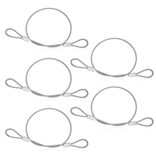 5 Stück Drahtseil mit Ösen 30cm X 2mm Sicherheitskabel Edelstahl Sicherheit Edelstahl für Fahrradschlösser, Türschlösser, Gepäckschloss von InnoHHustle