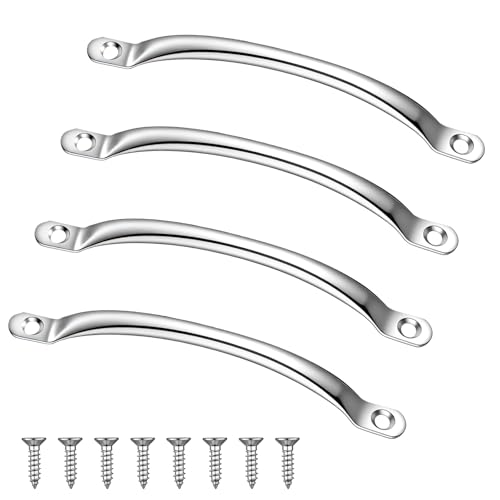 InnoHHustle 4 Stück Türgriffe Küche Türgriffe Schrank Edelstahl Möbel Griffen Schrankgriff Schrankgriffe Silber Möbelgriffe mit Schrauben (Bohrlochabstand: 128 mm) von InnoHHustle