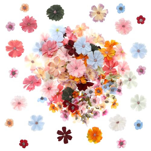 Kunstblumen Köpfe, 120 Stücke Kunstblumenstrauß Mini Künstliche Blumendeko Blütenköpfe Groß Seidenblumen Zum Basteln ür Tortendeko Hochzeitsdeko DIY Basteln Scrapbooking Party Home Handwerk Deko-Rosa von InnoHHustle