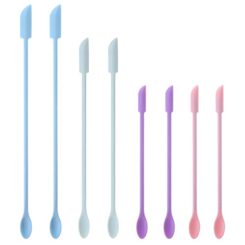 8 Stück Mini Silikon Spatel Kosmetik Bunte Doppelkopf Hitzebeständig Teigschaber Löffel Dünne Lotion Spatel Kleine Malspatel Set Für Küchengebrauch Kosmetikflaschen Backen Kuchendekorieren von InnoHHustle