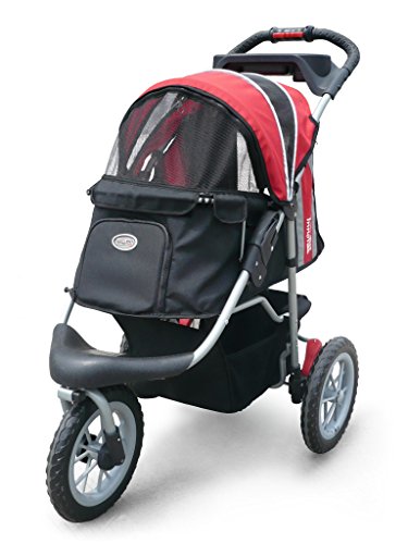 Innopet Haustier-Buggy, IPS-075, rot/schwarz, Hunde-Tragetasche, Trolley, Comfort EFA Buggy.Faltbarer Haustier-Buggy für Hunde und Katzen. von Innopet