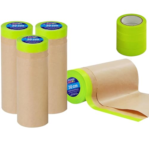 InnoStars Abdeckfolie 4 Rollen, 30cm x 15m Selbstklebendes Malerpapier für Maler und Gipsarbeiten, Malerfolie mit Klebeband, Maskerband mit starker Haftung & einfach entfernbar InnoStars Abdeckfolie 4 Rollen, 30cm x 15m Selbstklebendes Malerpapier für Maler und Gipsarbeiten, Malerfolie mit Klebeband, Maskerband mit starker Haftung & einfach entfernbar von InnoStars