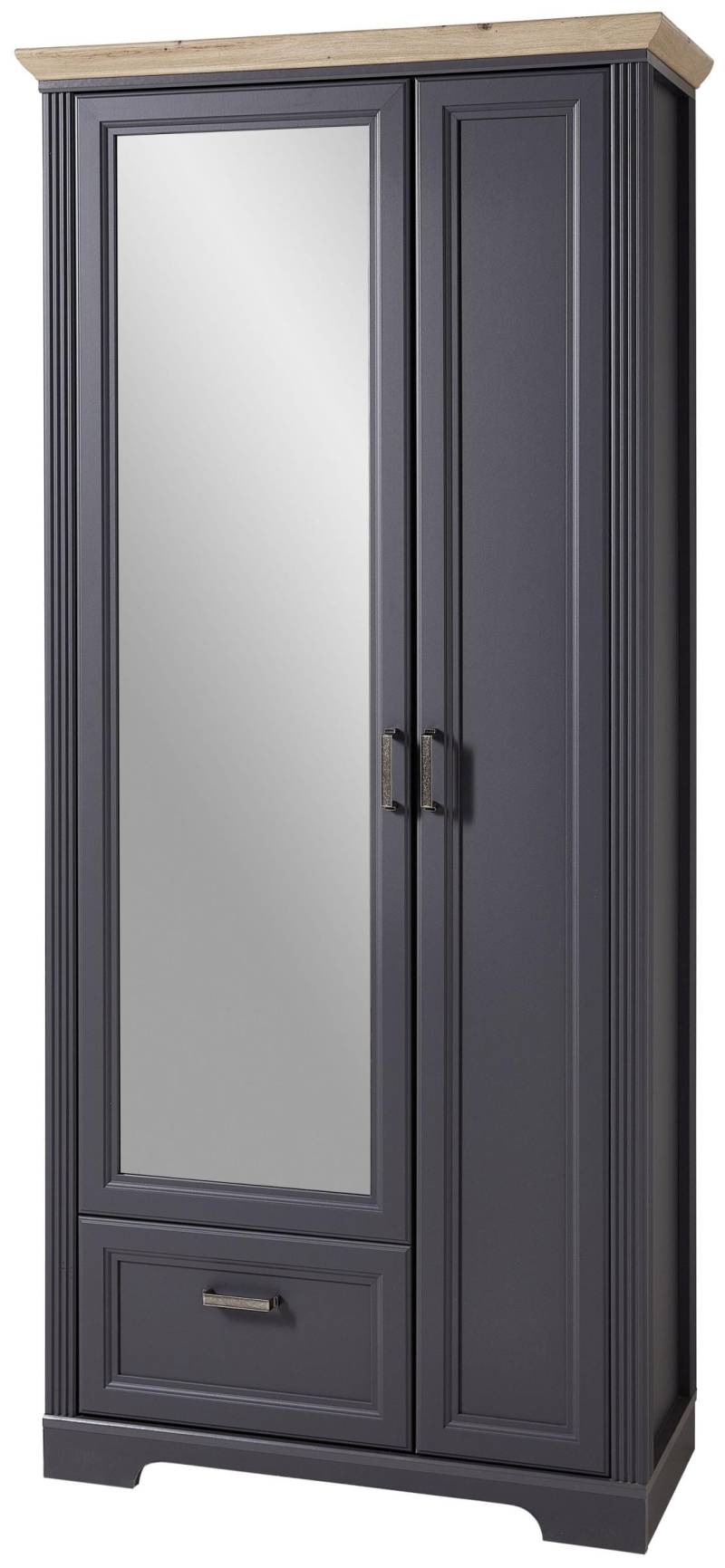Dielenschrank JASMIN 2-türig Graphit mit Spiegel von InnoStyle