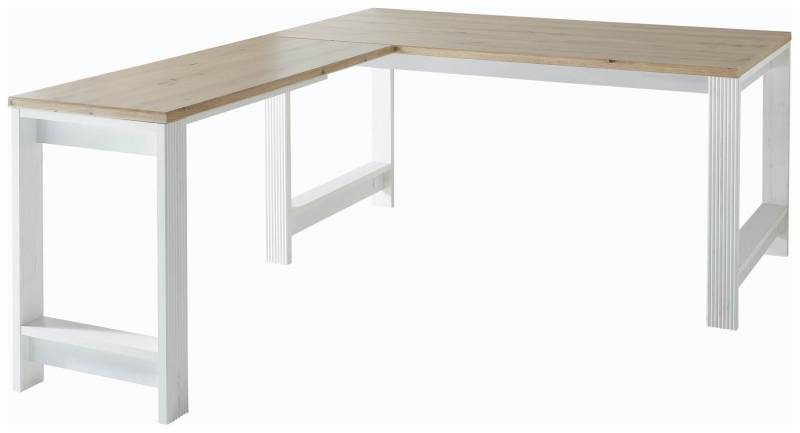 Eckschreibtisch JASMIN im Landhausstil Schreibtisch Pinie und Eiche von InnoStyle