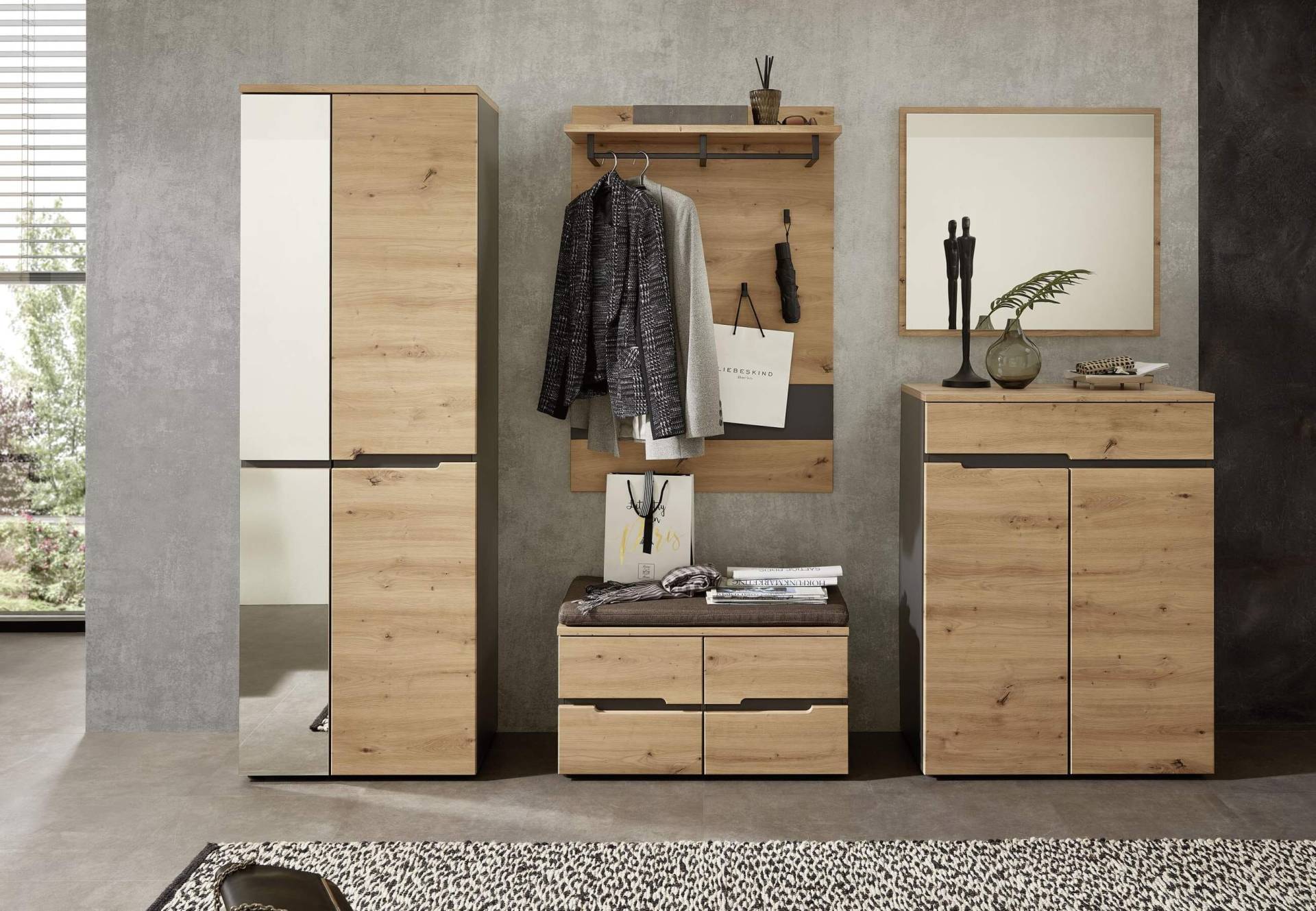 Garderoben Set MEMPHIS GH80 Artisan Eiche Nachbildung 5-teilig von InnoStyle