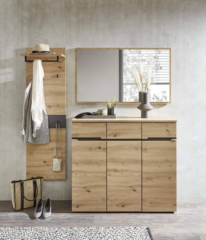 Garderoben Set MEMPHIS GH82 Artisan Eiche Nachbildung 3-teilig von InnoStyle