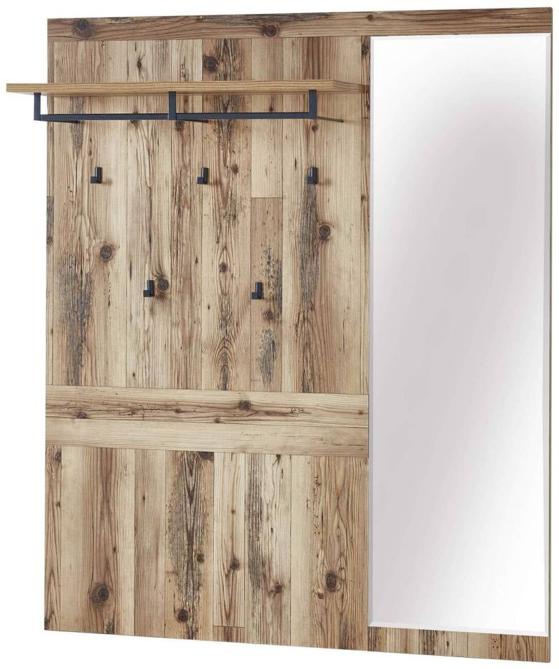 Garderobenpaneel PRATO mit Spiegel Oldwood Alpine Lodge Dekor von InnoStyle