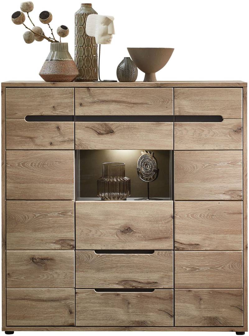 Highboard BELLANO Viking Oak Nature mit Graphit Highboard BELLANO Viking Oak Nature mit Graphit von InnoStyle