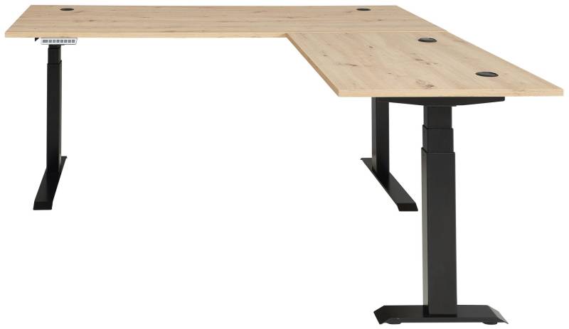 Höhenverstellbarer Eckschreibtisch MEMPHIS Artisan Eiche 185 x 177 cm von InnoStyle