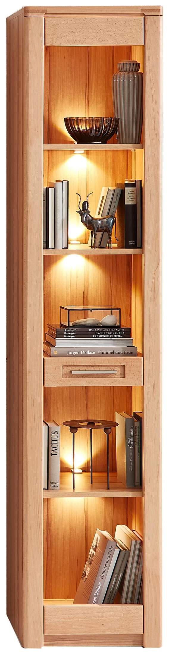 Regal NATURE ONE Front Kernbuche Massivholz - mit LED Beleuchtung von InnoStyle
