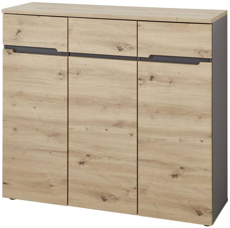 Schuhschrank MEMPHIS 3-türig Artisan Eiche Graphit Nachbildung von InnoStyle