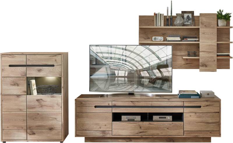 Wohnwand Wohnzimmerschrank BELLANO HH81 Viking Oak Nature mit LED Wohnwand Wohnzimmerschrank BELLANO HH81 Viking Oak Nature mit LED von InnoStyle