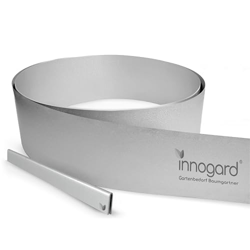 innogard 6008-002 – Rasenkantenband – aus Alu-Zink – Höhe 15 cm, dünn und stabil – Beet-Begrenzung mit 15 m Länge von innogard