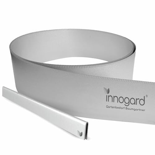 innogard 6009-001 – Rasenkantenband – aus Alu-Zink – Höhe 20 cm, dünn und stabil – Beet-Begrenzung mit 10 m Länge von innogard