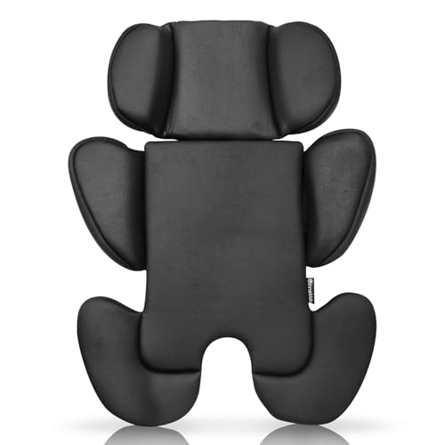 Innokids Baby-Kindersitz-Einsatz, Baby-Kopf-Körperstützen für Neugeborene, weich und gepolstert, abnehmbare Kopf- und Seitenstütze für Autositze, Kinderwagen, Schaukeln (Schwarz) von Innokids
