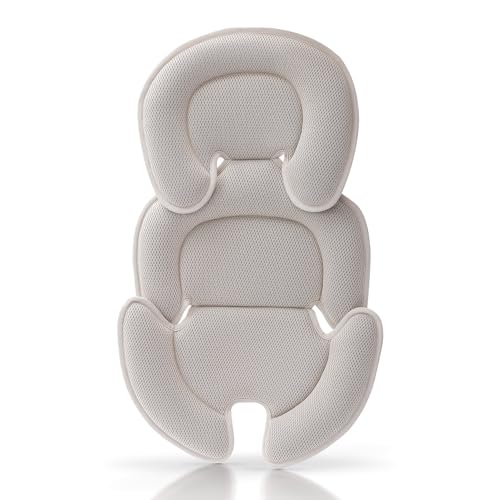 Innokids Säuglings Autositz Einsatz, Neugeborener Kopf-Stützkissen und Körper-Stützkissen für Babys Anzug für Baby-Autositze und Kinderwagen (Beige) von Innokids