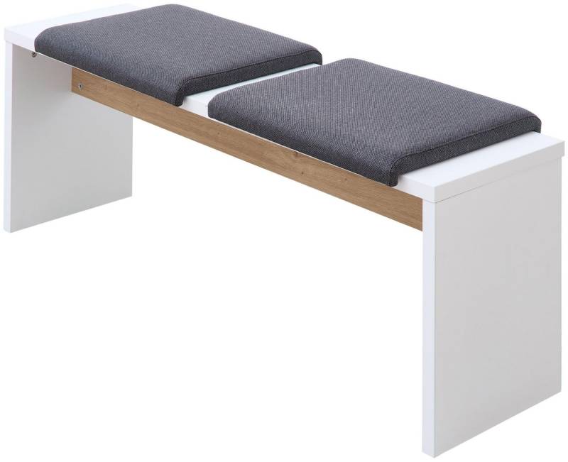 Innostyle Bank Bank Esszimmerbank MEMPHIS 130 cm Weiß mit 2 Klemmkissen von Innostyle