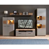 Innostyle Fun Plus II Wohnwand Basalt/Eiche Altholz Grau/Braun von Innostyle