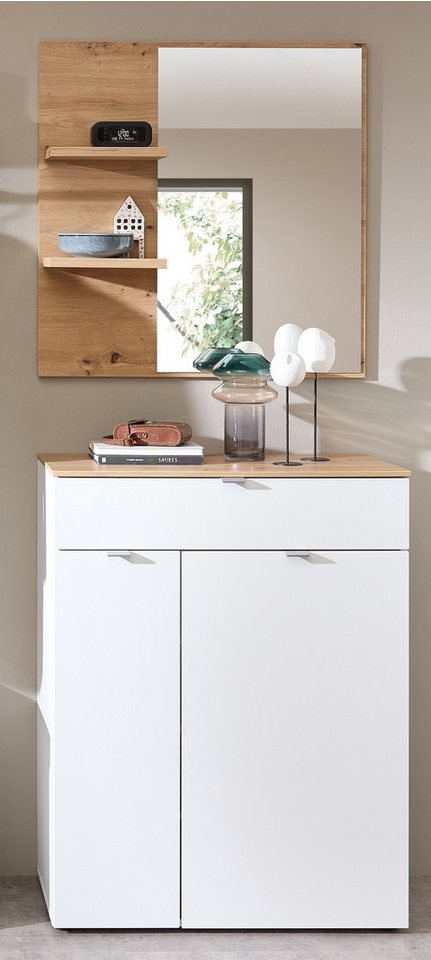 Innostyle Garderoben-Set (2-teilig) weiss matt / Eiche - 78x190x38cm (BxHxT), (2-teilig) von Innostyle