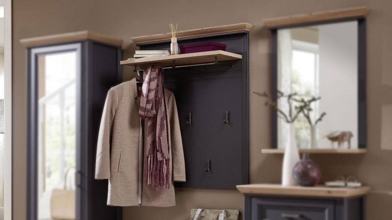 Innostyle Garderobenpaneel Garderobenpaneel Jasmin Paneel in graphit und Artisan Eiche 93x107 cm Innostyle Garderobenpaneel Garderobenpaneel Jasmin Paneel in graphit und Artisan Eiche 93x107 cm von Innostyle