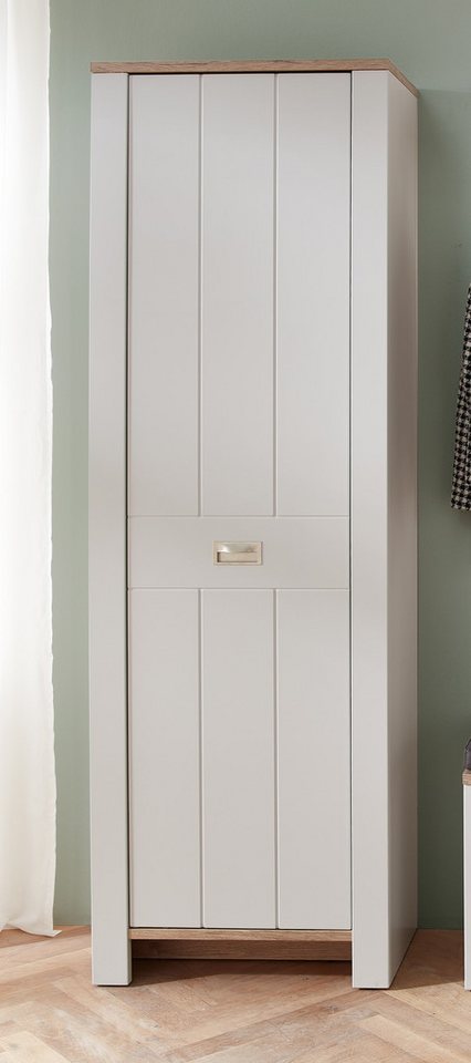 Innostyle Garderobenschrank DIJON (1-St) 1 türig, 6 Fächer, 4 Einlegeböden, Kleiderstange, Softclose von Innostyle