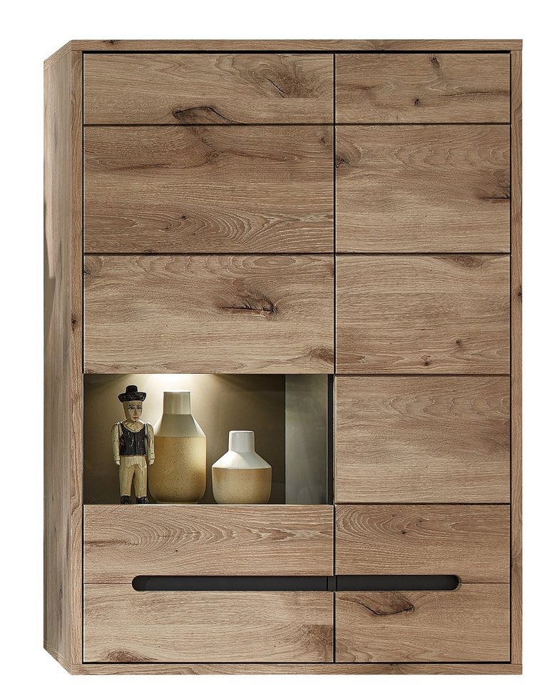 Innostyle Hängevitrine in Viking Oak Dekor, MDF, Spannplatte - 90x126x38 (BxHxT) von Innostyle
