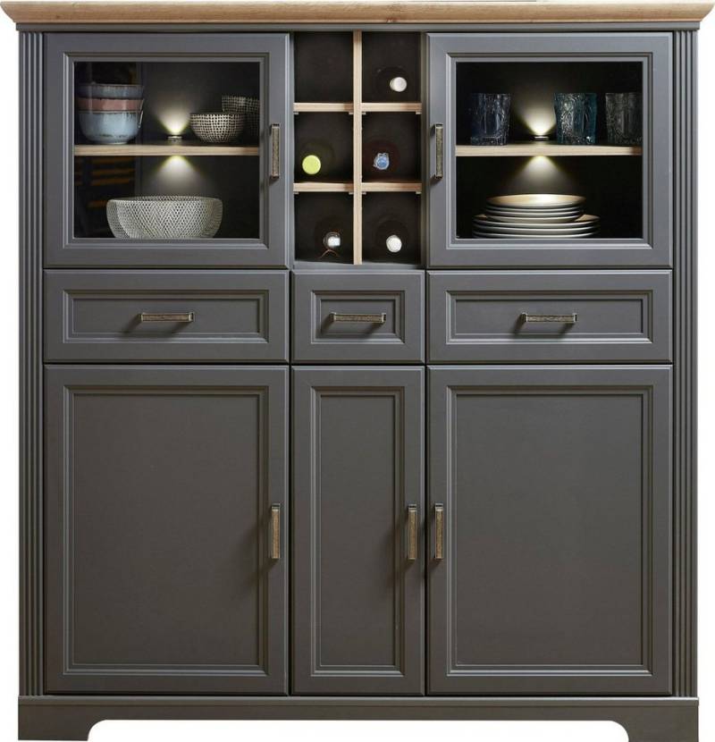 Innostyle Highboard Jasmin, 2 Glas-/Holztüren, 8 offene Fächer, inkl. LED-Beleuchtung Innostyle Highboard Jasmin, 2 Glas-/Holztüren, 8 offene Fächer, inkl. LED-Beleuchtung von Innostyle