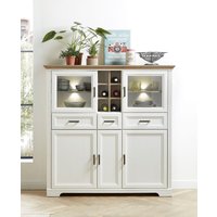 Innostyle Highboard "Jasmin", 2 Glas-/Holztüren, 8 offene Fächer, inkl. LED-Beleuchtung von Innostyle